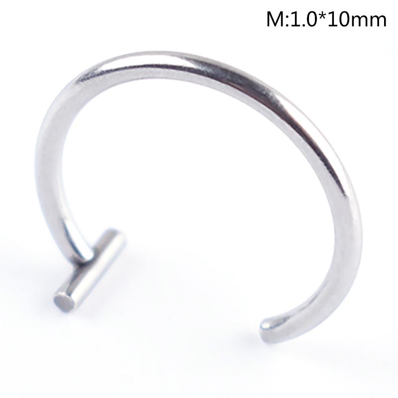 

Женские кольца для губ, кольцо в носу, пирсинг, зажим для рта, кольцо, поддельный пирсинг, зажим для тела, обруч 1.0*10mm серебряный