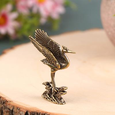 1 szt. Mosiężne figurki żurawia Miniatury ozdoby na biurko dekoracja salonu