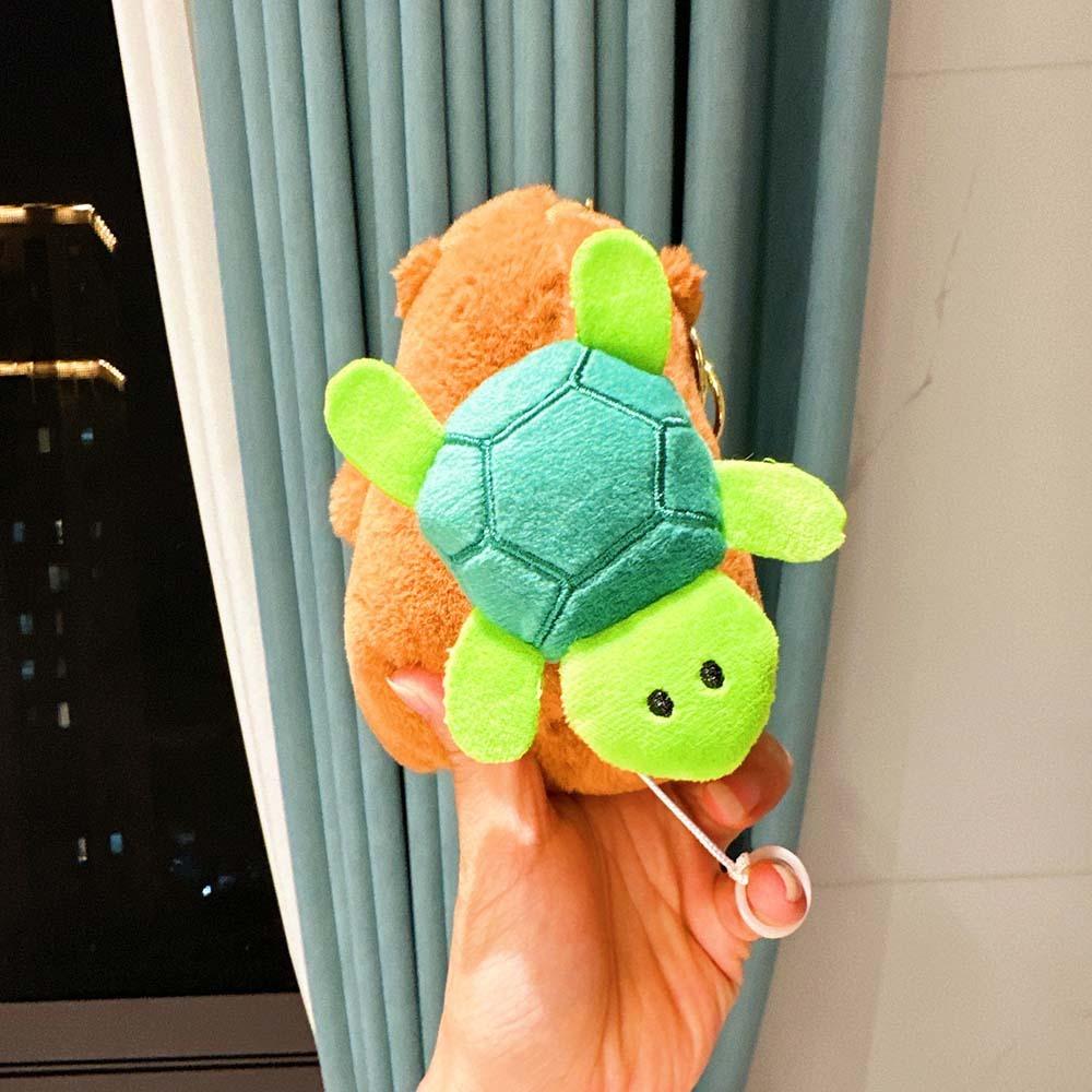 Pulling Rope Doll Capybara Key Ring Cartoon Creative Doll Keychain Plush Animal Pendant  Women