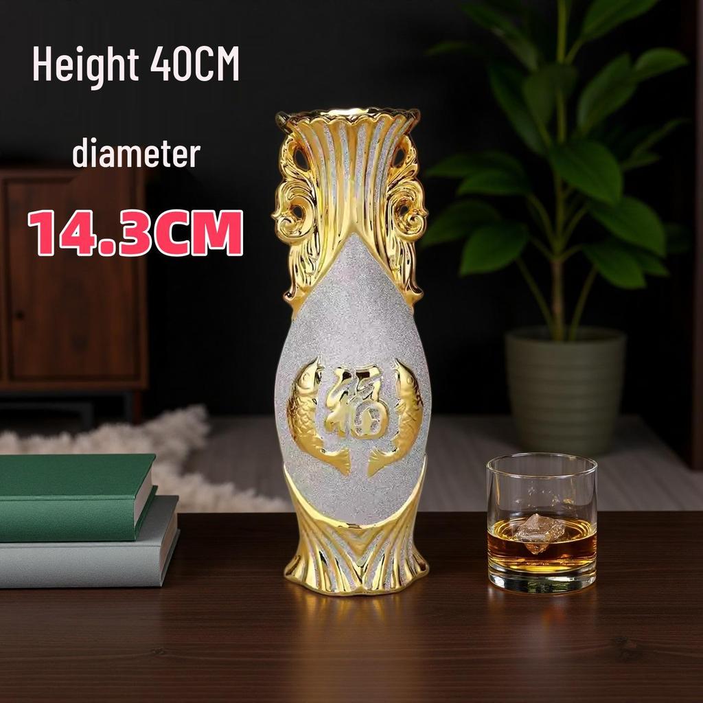 Ornament z evropské keramické vázy, zlatý svatební dar, dekorace do obývacího pokoje, měkké bytové zařízení