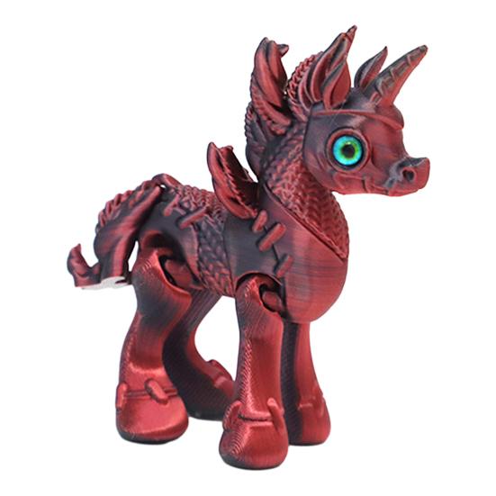 

Movable Joints Pony Figurine Stress Relief Fidget Toy 3D Printed Horse Statue Educational Animal Model Desktop Decoration Ornament