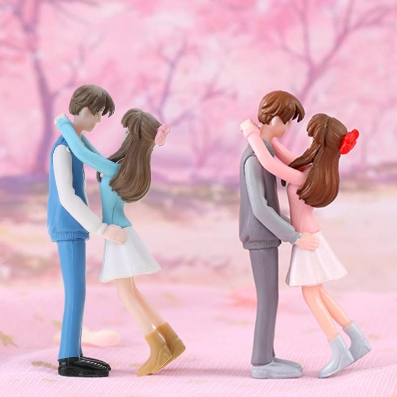 Miniatur Paar Figur Mikrolandschaft Ornament Zubehör Haushalt für Weihnachten Valentinstag Party Dekorationen