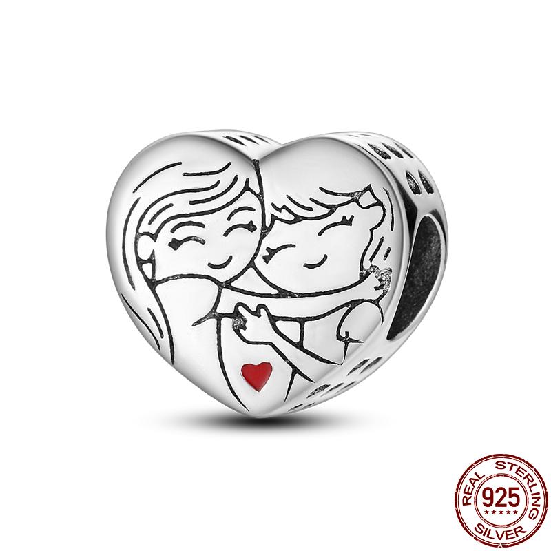 Copper Diy Beads Heart Shaped Tree Of Life Series Charm Fit Pan Original Bracelet For Women Jewelry Birthday Gift