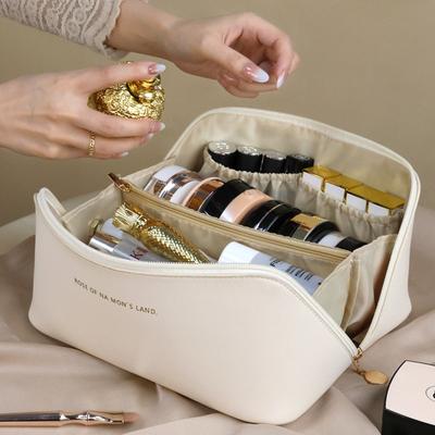 Outdoor Travel Cosmetic Storage Bags Portable Toiletries Sundries Organization Handbag PU Material Waterproof Washbag Makeup Bag