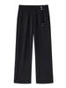 Mom's Summer 2026 Ice Silk High-Waisted Cropped Wide-Leg Pants for Women - Thin, Casual, Chinese Style.