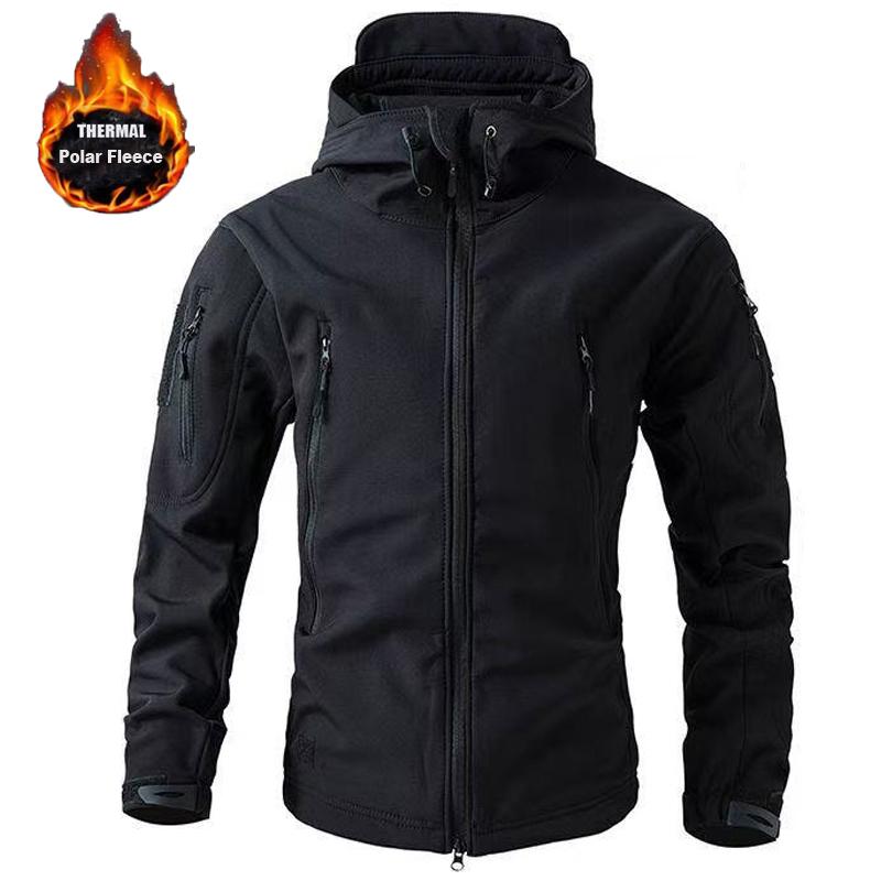 Men's Winter Fleece Outdoor Jackets Camping Hiking Trekking Fishing Climbing Cargo Hoodie Coat