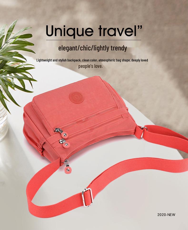 Damen Quadratische Nylon Schultertasche - Großes Fassungsvermögen, Einfarbig, Modisches Casual-Design