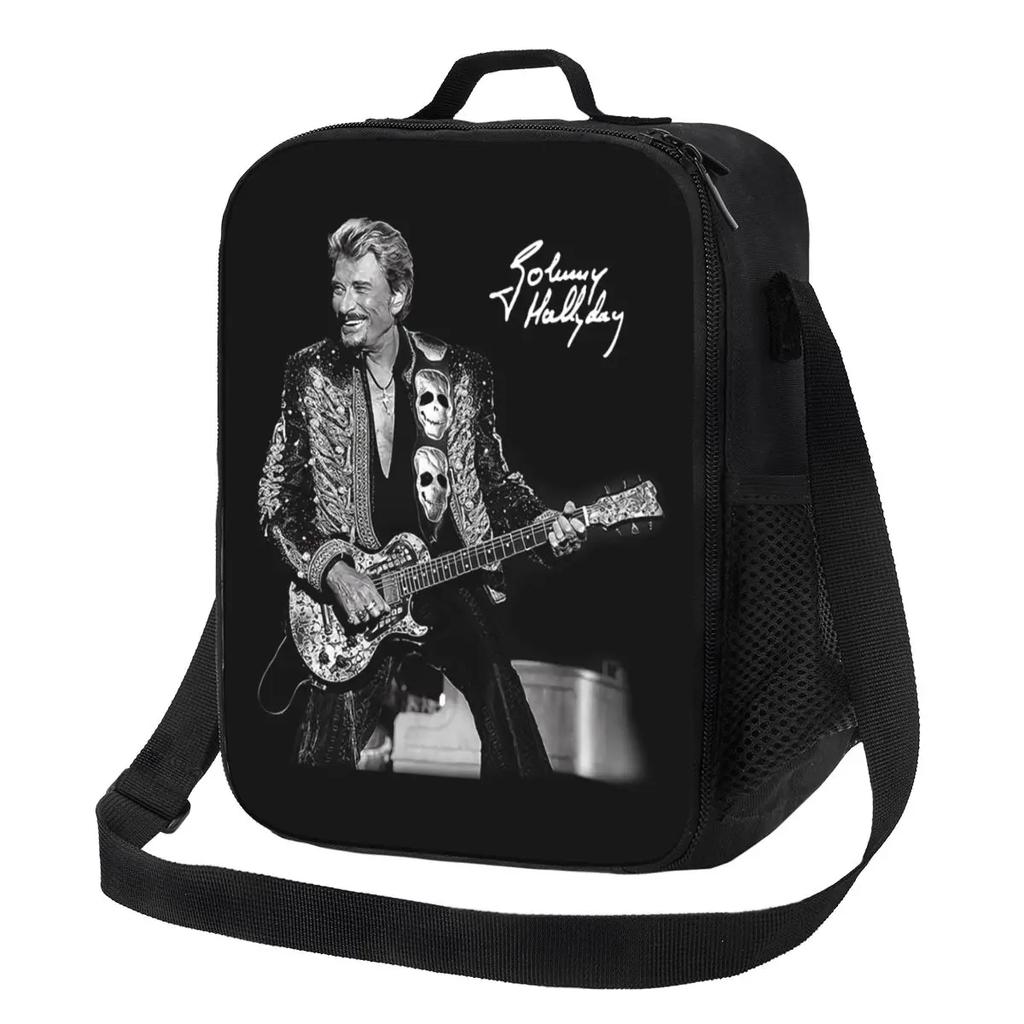 Johnny Hallyday Französischer Sänger Wiederverwendbare Lunchbox Multifunktion Heavy Metal Rock Kühler Thermische Lebensmittelisolierte Lunchtasche Schule