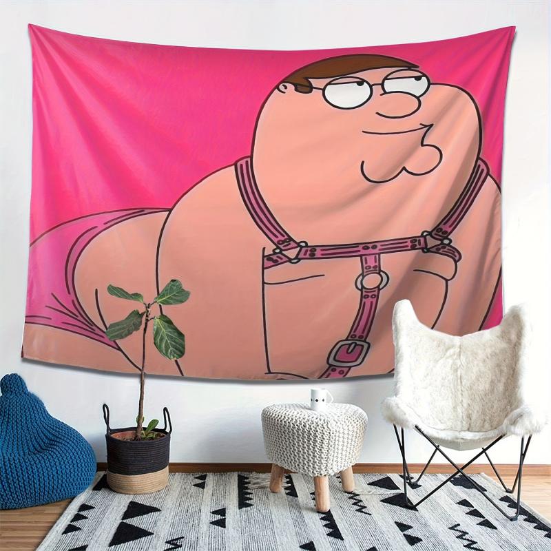 Meme Peter Griffin Tapestry, Funny Family Guy Wall Hanging, Humorous Cartoon Decor For Bedroom Living Room Dorm