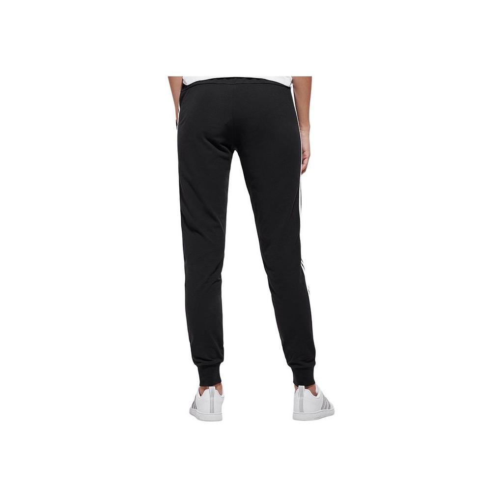 Adidas Striped Drawstring Knit Joggers Women Bottoms Black DP2377