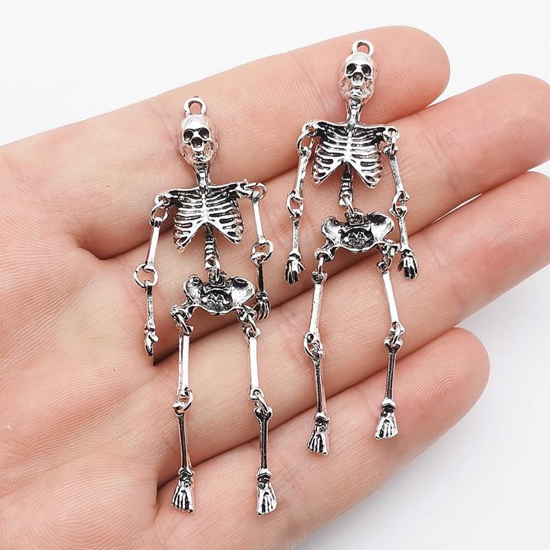 New European and American Cross-border Retro Skeleton Pendant, DIY Alloy Pendant, Halloween Accessories.The Joints Are Movable