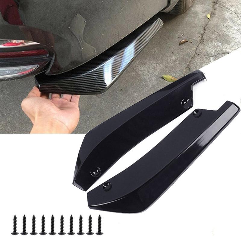 Car Front Rear Bumper Strip Lip Spoiler Diffuser Splitter Scratch Protector Carbon Fiber Winglets Side Skirt