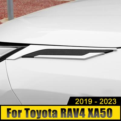 ABS carbono coche faro delantero párpados guarnición cubierta embellecedora para Toyota RAV4 XA50 2022 2023 RAV 4