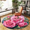 1pc Rose Flower Round Chair mat office Area Rug - Non-Slip, Floor Mat for Office, Bedroom, Ideal home decor gift c0112008