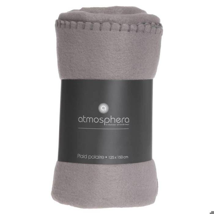 Plaid polaire gris souris 125x150cm - Atmosphera createur d'interieur