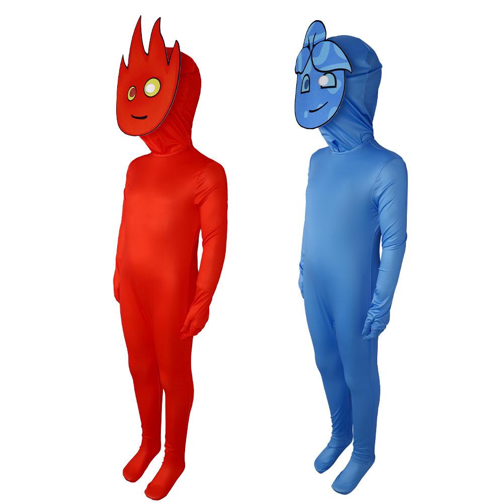 Watergirl Fireboy And Cosplay Costume Cartoon Jumpsuits Halloween Party Garment