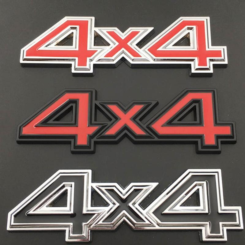 3D Metal Black Silver Red Logo 4X4 Emblem Car Fender Badge Trunk Decal For 4X4 Sticker Auto Accessories