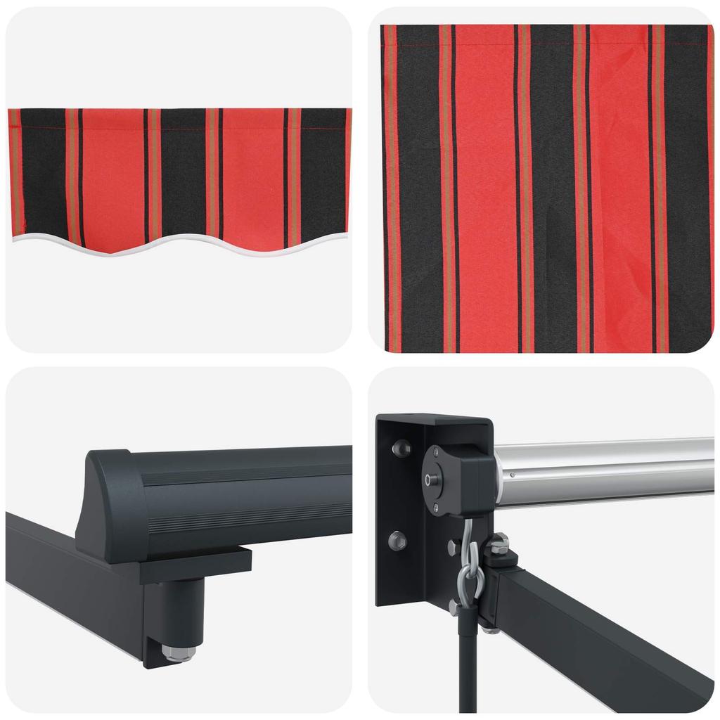 Manual Articulated Arm Awning with LEDs 3.5 x 2 m