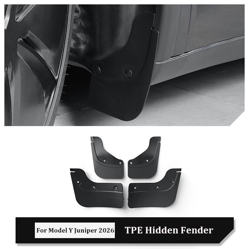 Mud Flaps For New Model Y Juniper 2026 TPE Front Rear Wheel Mud Flaps No Drilling All Weather Anti-Snow Anti-Sand Guard Protecto