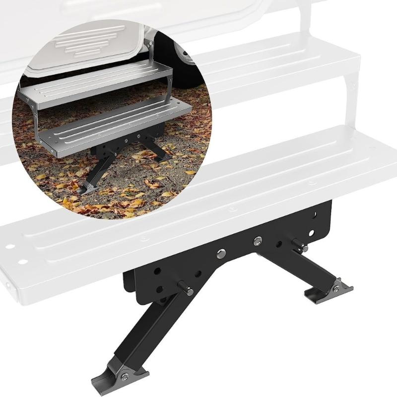 Foldable Step Stabilizer 2.8-11.3in Adjustable Step Stabilizer Support Stabilizer for Campers Trailer Easy Installation