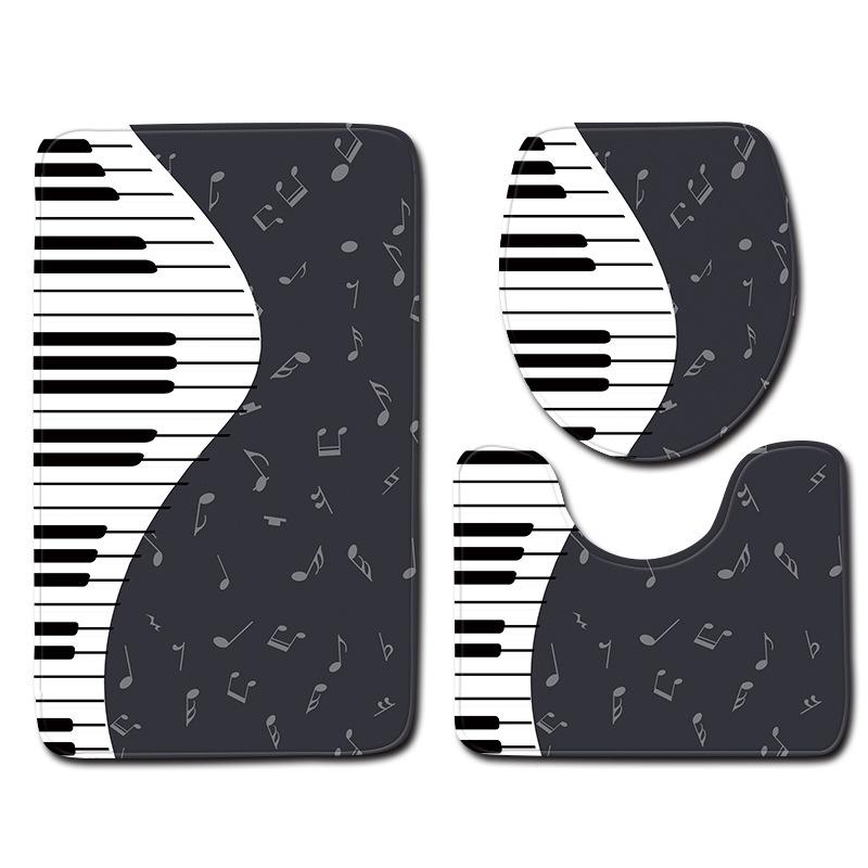 Literární Klavír Toaleta Třídílná Podložka na Podlahu Rohožka Koupelnový Koberec