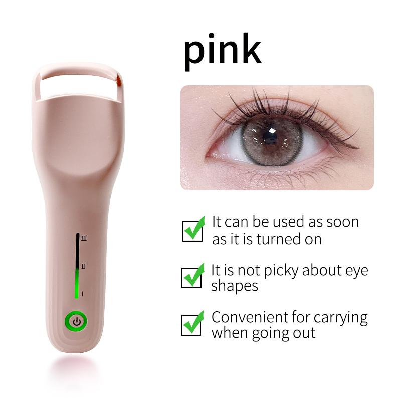 Pink electric eyelash clip, eyelash curler, electric eyebrow trimmer, application comb, eye moisturizer spray