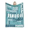 30 Colors Personalized Name Flannel Blanket For Girls Boys Letter Monochrome Customized Baby Adult Name Blanket Birthday Gift