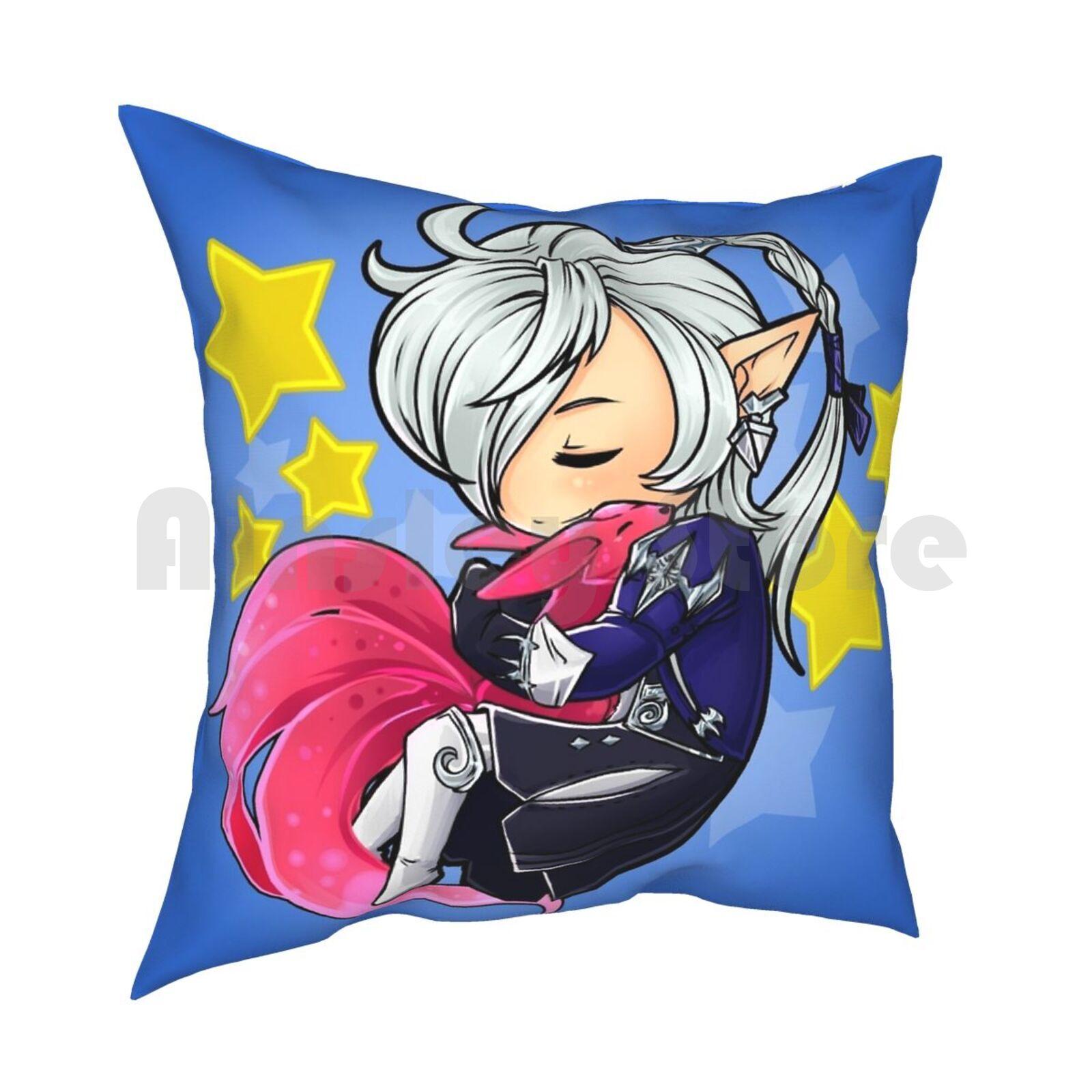 Sleeping Alphinaud Pillow Case Printed Home Soft Throw Pillow Alphinaud Final Fantasy Cute Chibi 30x30cm 12x12in
