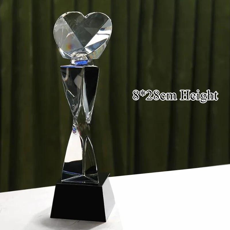 Customized Crystal Trophy Thumb Five Pointed Star Love Trophy Excellent Employee Souvenirs Homedecor Award, Lettering Medal, 1Pc