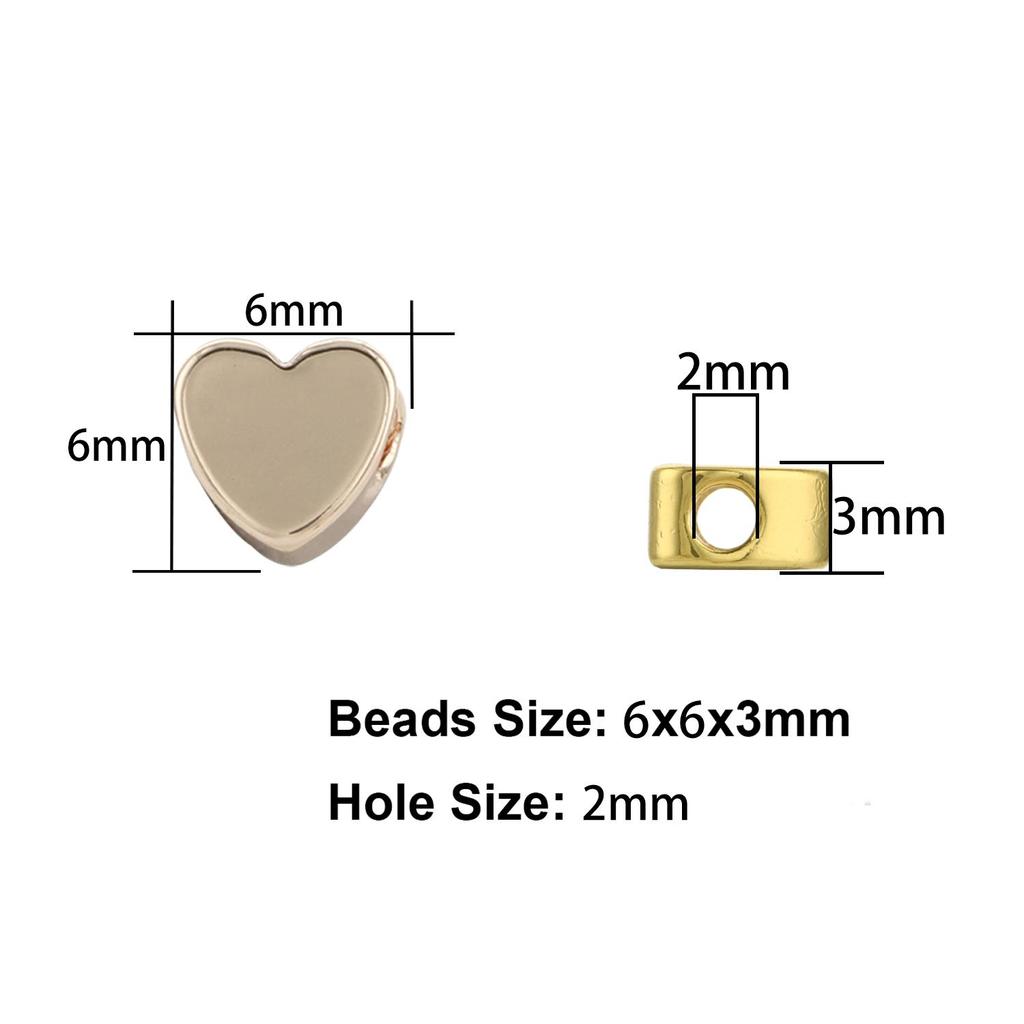 10pcs Copper Beads Charms Cross Heart Star Moon Beads Plated Crafts Color Retention Beads for Jewelry Making Diy Bracelet Necklace