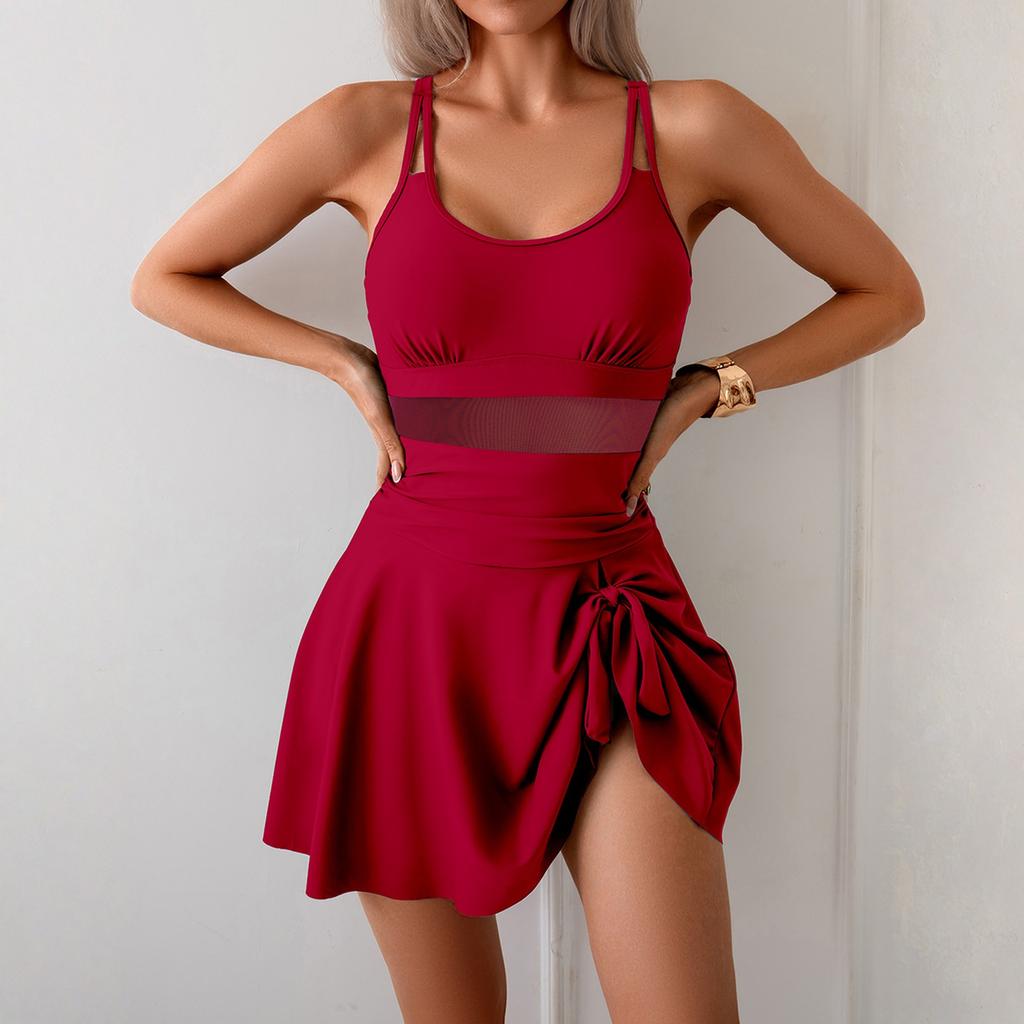 Women's Fashion Color One-Piece Swimsuit