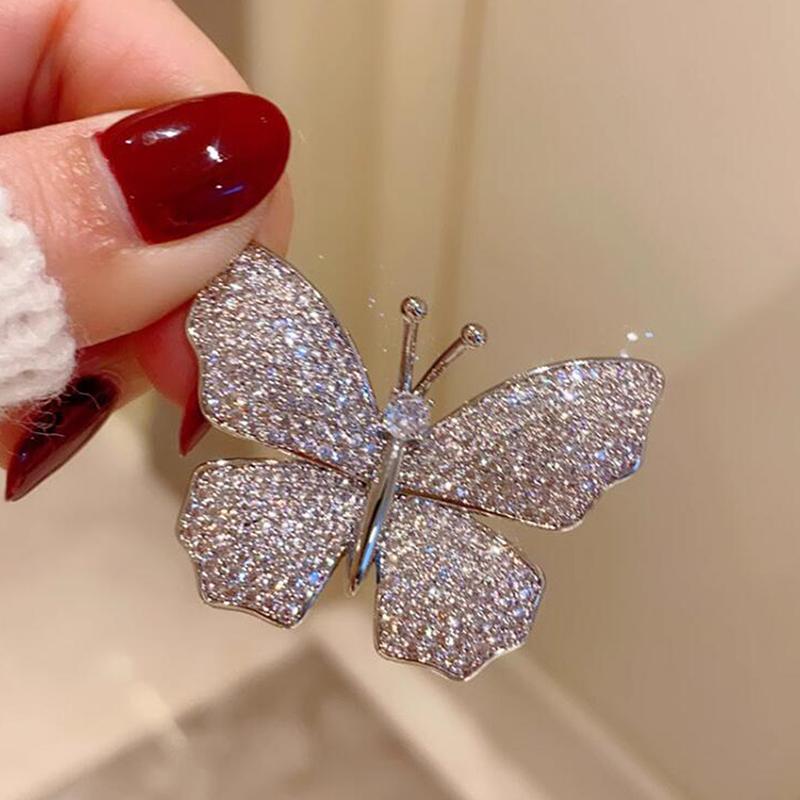 Fashion Rhinestone Butterfly Brooches Pins For Women Clothing Coat Weddings Jewelry Party Accessries Gifts