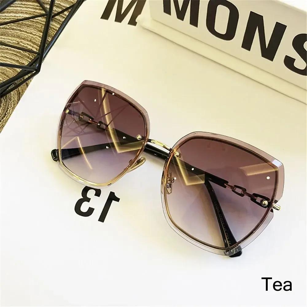 1Pc Brand Designer Sun Glasses Women'S Rimless Square Sunglasses Vintage Female Shades Uv400 Protection Eyewear