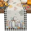Herbst-Kürbis-Ahornblatt-Tischläufer, Tischläufer für Hochzeit, Tischdekoration, Weihnachten, Erntedankfest, Feiertagsdekoration, Heim-Tischläufer