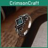 Stylish Vintage Copper Ring With Dazzling Zircon Stones Perfect For Fashionable Women