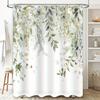 Charming Floral Shower Curtain with Delicate Leaves&Butterflies Enhances Bathroom Aesthetics Eco Friendly Material Easy to Clean