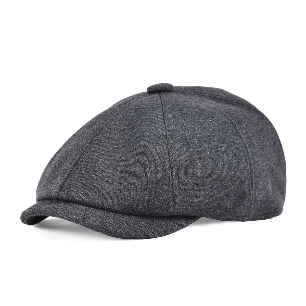 

VOBOOM Men Women Adjustable 8 Panel Newsboy Cap 100% Cotton Gatsby Ivy Hat Cabbie Beret Vintage Style Hat 58-60cm темно серый