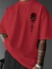 2026 Summer Hot Sale Unisexs California Dripping Rose Graphic Tshirt Gothic Streetwear Oversized Short Sleeve Casual Fashion Tee