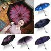 Antiuv Sun Rain Protection Windproof Flower Parasols 3 Folding Umbrella