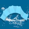 3Sizes Available Blue Silicone Swimming Hand Webbed Gloves Freestyle Finger Flippers Auxiliary Training Equipment Swimming Aids