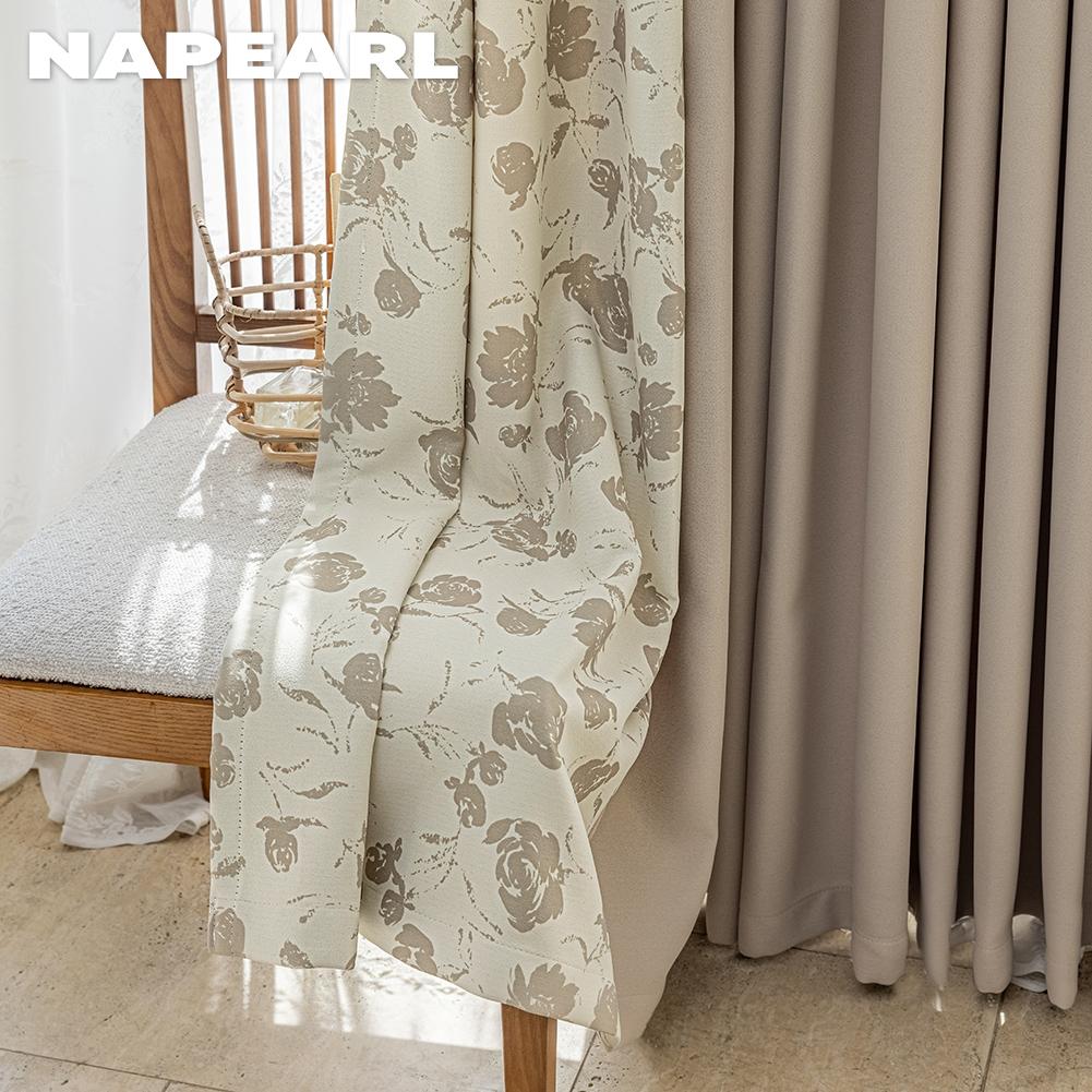 1 Stück NAPEARL 70–80 % Verdunkelungsvorhänge mit romantischem Rosendruck, Seitenteil, Verdunkelungsvorhänge für Schlafzimmer, Wohnzimmer, Heimdekoration
