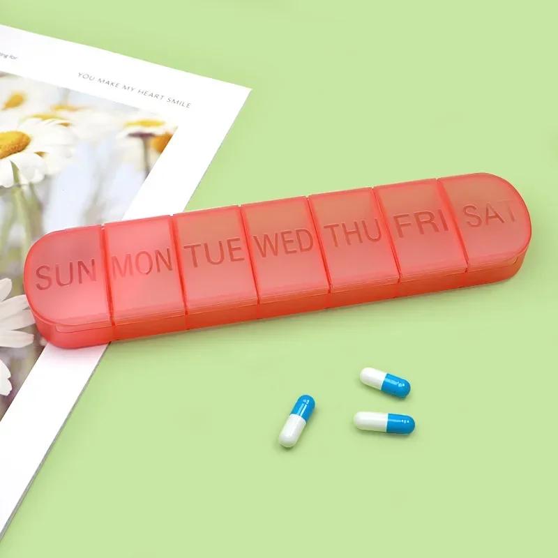 

Weekly Medicine Box Mini Portable Pills Organizer Case 7 Grids Pill Box Tablet Storage Container pill container pill organizer красный