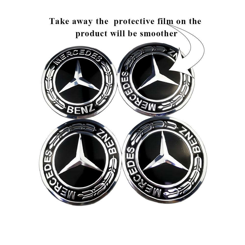 WVQ5   75mm Car Decals Wheel Hub Sticker for Mercedes Benz W176 W166 W163 W203 W204 W205 W210 W212 W221 Auto Rim Center Logo Decoration