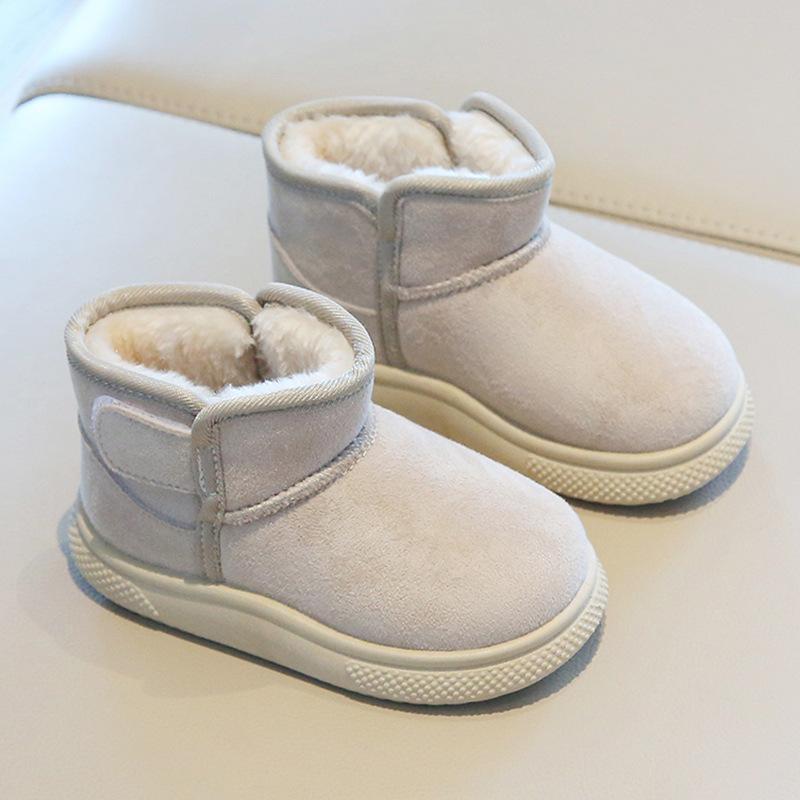 

Детские зимние ботинки, зимние короткие ботинки для мальчиков с толстым флисом, хлопковые ботинки для девочек, теплая детская хлопковая обувь 25