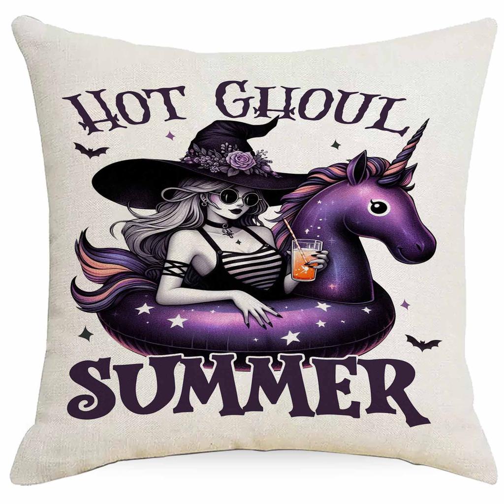 Nytt Halloween Häxlinje Kuddfodral Hem Vardagsrum Kontor Soffa Bilbarnstol