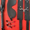 Flirty Bondage Set: Leather Handcuffs, Whip, Collar & Nipple Clamps 