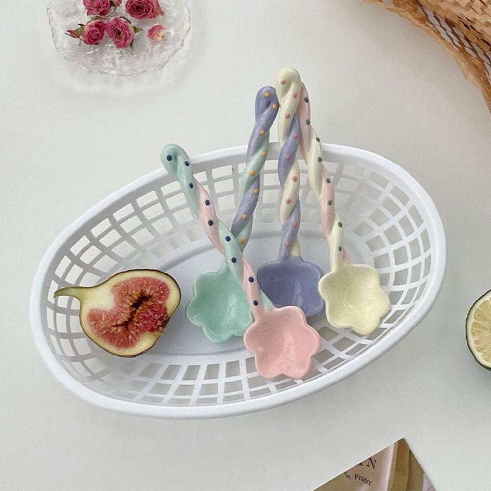 

Ceramics Stirring Spoon Household Sugar Spoon New Coffee Spoon фіолетовий