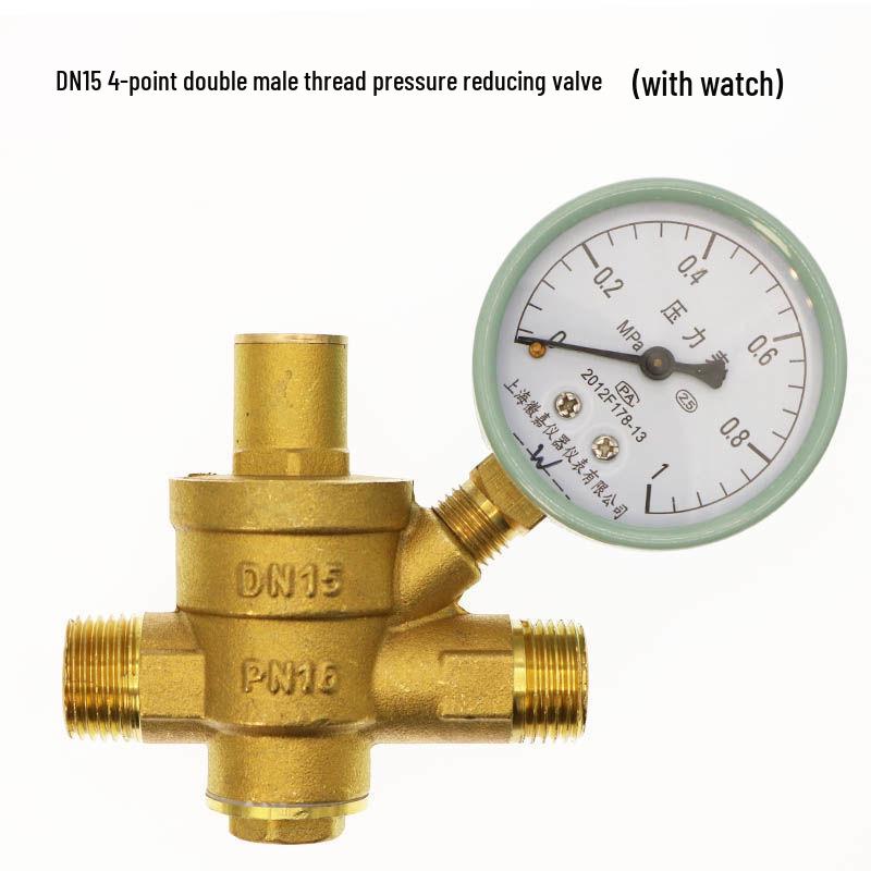 DN15 Instelbare 4-punts Huishoudelijke Waterdrukreduceerventiel voor Boilers & Zuiveraars, 65-25 Drukbereik