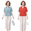 2026 Summer Cotton Linen Shirt & Pants Set for Middle-aged Women – Chinese Style, Short Sleeve T-shirt