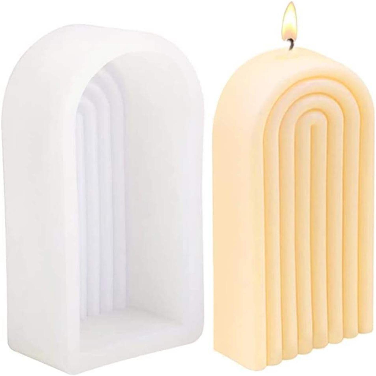 

Форма для свечи в форме арки, полосатая U-образная силиконовая форма, абстрактные архитектурные смоляные формы для мыльницы, свеча ручной работы 1 шт. One Size